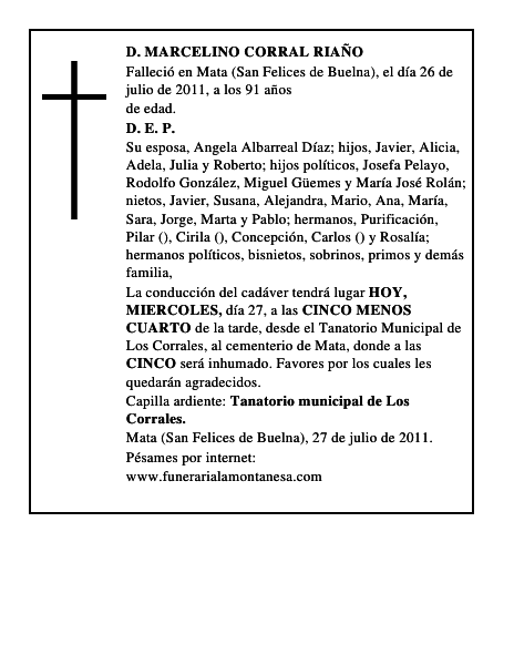 D. MARCELINO CORRAL RIAÑO
