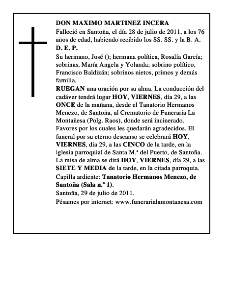 DON MAXIMO MARTINEZ INCERA