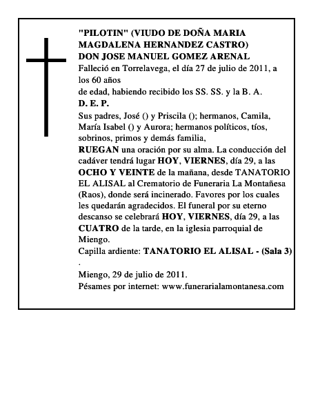 DON JOSE MANUEL GOMEZ ARENAL