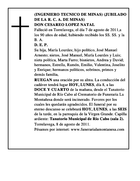 DON CESAREO LOPEZ NATAL