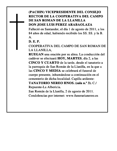 DON JOSE LUIS PEREZ ARABAOLAZA