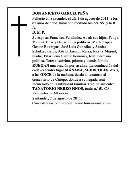 DON ANICETO GARCIA PEÑA