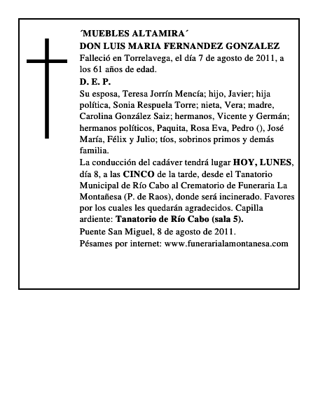 DON LUIS MARIA FERNANDEZ GONZALEZ