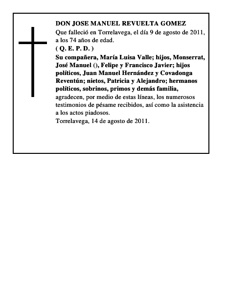DON JOSE MANUEL REVUELTA GOMEZ