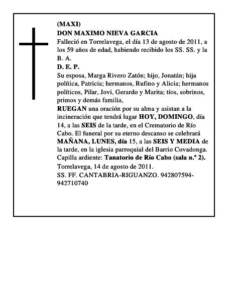 DON MAXIMO NIEVA GARCIA