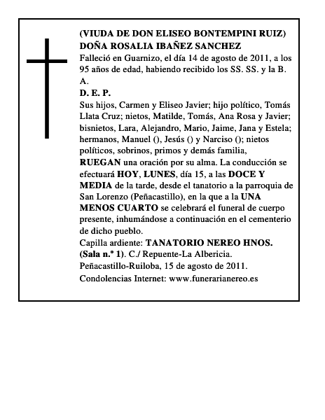 DOÑA ROSALIA IBAÑEZ SANCHEZ