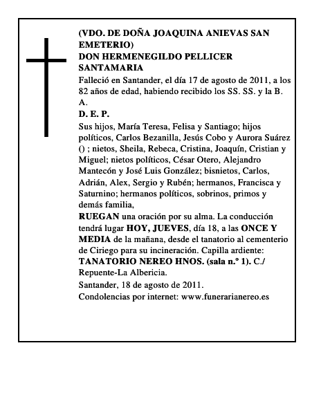 DON HERMENEGILDO PELLICER SANTAMARIA