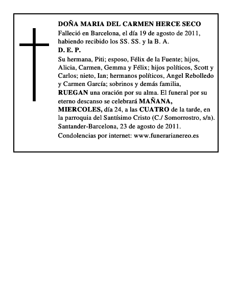 DOÑA MARIA DEL CARMEN HERCE SECO