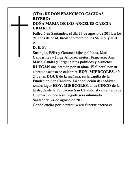 DOÑA MARIA DE LOS ANGELES GARCIA URIARTE