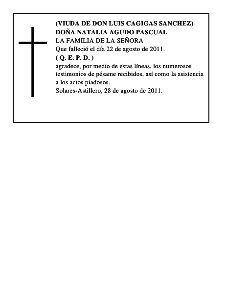 DOÑA NATALIA AGUDO PASCUAL
