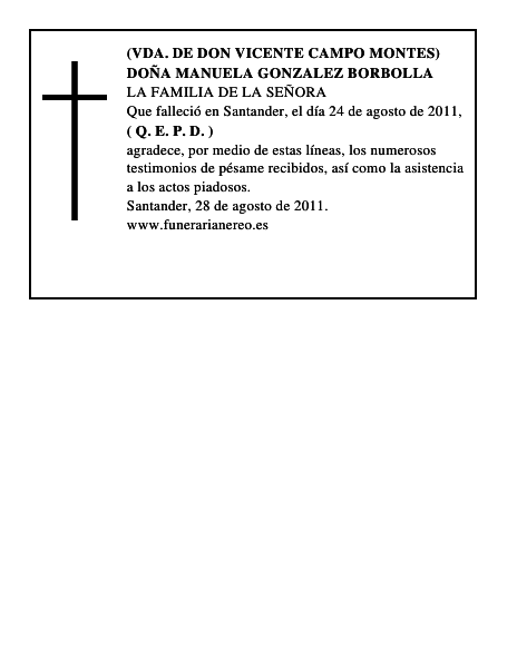 DOÑA MANUELA GONZALEZ BORBOLLA