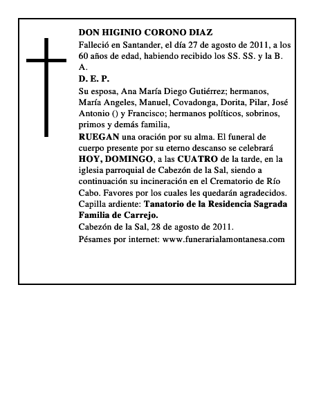 DON HIGINIO CORONO DIAZ