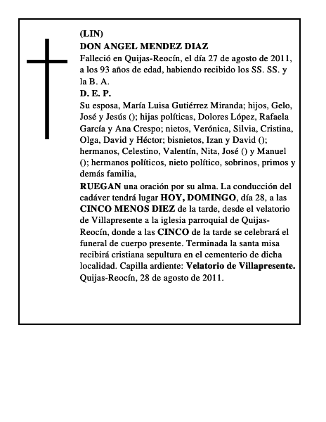 DON ANGEL MENDEZ DIAZ