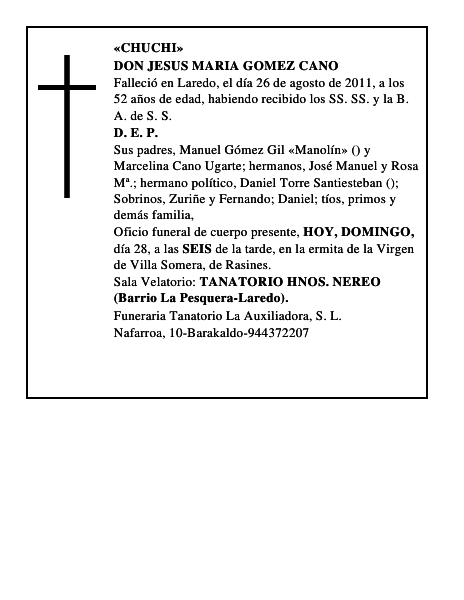 DON JESUS MARIA GOMEZ CANO