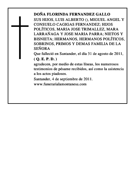 DOÑA FLORINDA FERNANDEZ GALLO