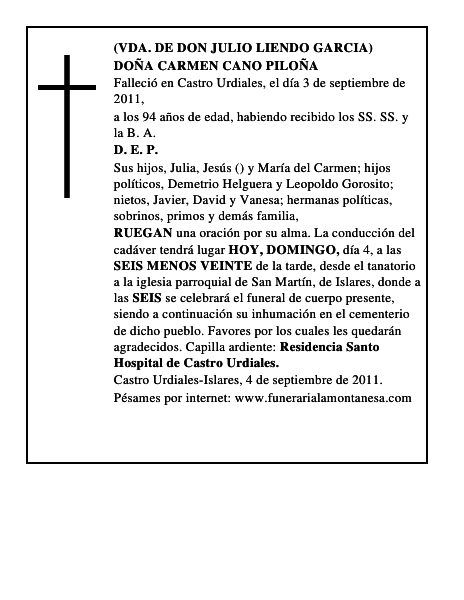 DOÑA CARMEN CANO PILOÑA