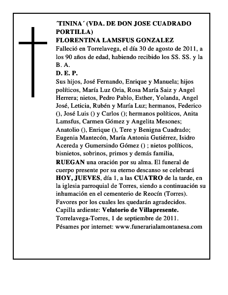 FLORENTINA LAMSFUS GONZALEZ