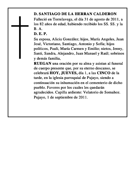 D. SANTIAGO DE LA HERRAN CALDERON