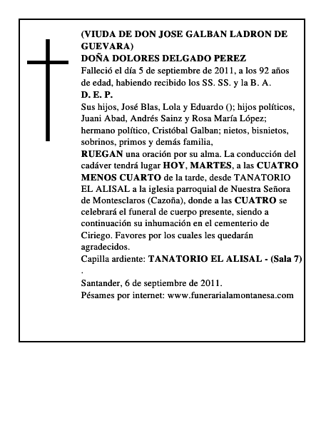 DOÑA DOLORES DELGADO PEREZ
