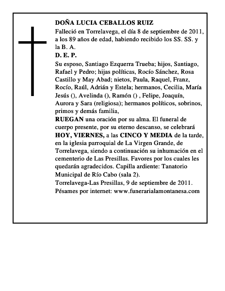 DOÑA LUCIA CEBALLOS RUIZ