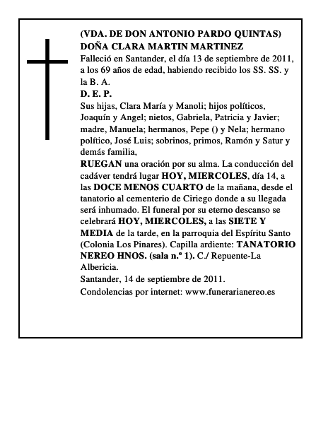DOÑA CLARA MARTIN MARTINEZ