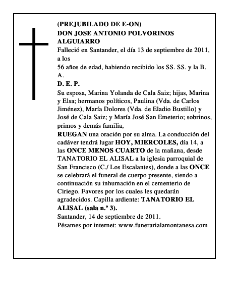 DON JOSE ANTONIO POLVORINOS ALGUIARRO