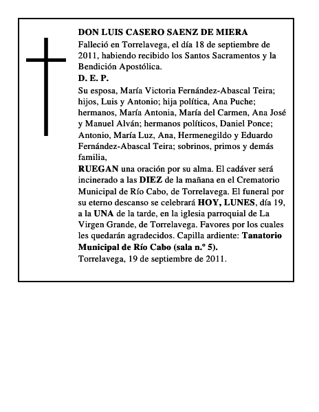 DON LUIS CASERO SAENZ DE MIERA