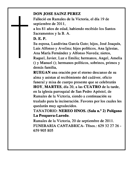 DON JOSE SAINZ PEREZ