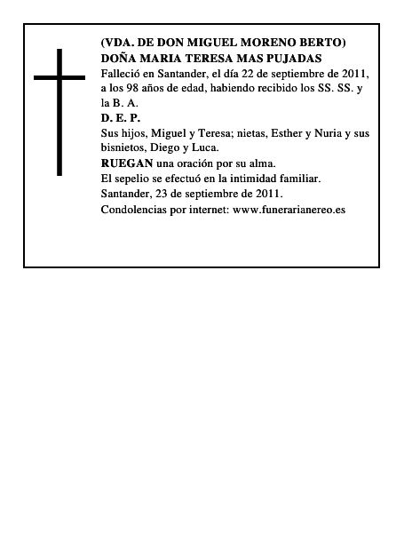 DOÑA MARIA TERESA MAS PUJADAS