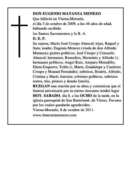 DON EUGENIO MATANZA MENEZO