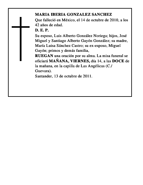 MARIA IBERIA GONZALEZ SANCHEZ