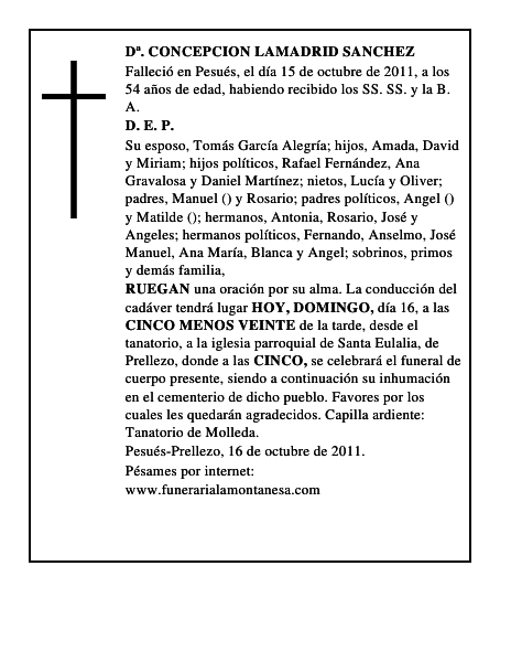 Dª. CONCEPCION LAMADRID SANCHEZ