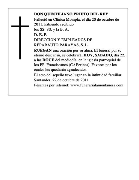 DON QUINTILIANO PRIETO DEL REY