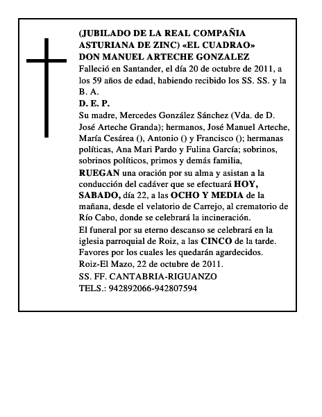 DON MANUEL ARTECHE GONZALEZ