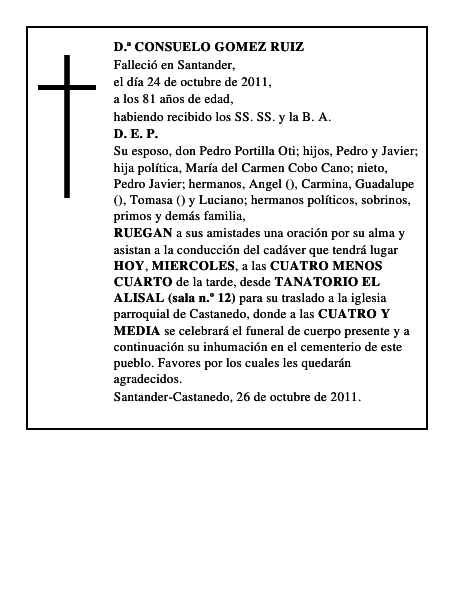 D.ª CONSUELO GOMEZ RUIZ