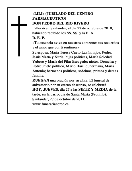 DON PEDRO DEL RIO RIVERO