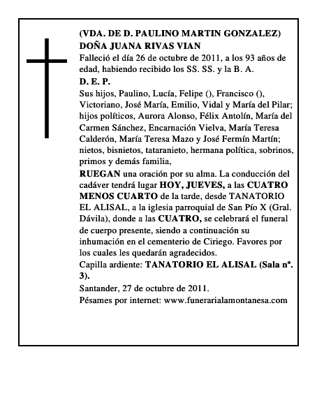 DOÑA JUANA RIVAS VIAN