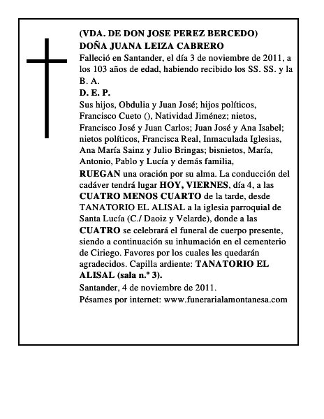 DOÑA JUANA LEIZA CABRERO