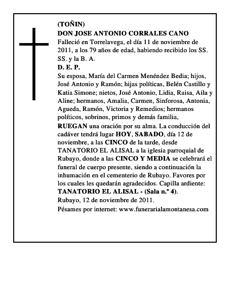 DON JOSE ANTONIO CORRALES CANO