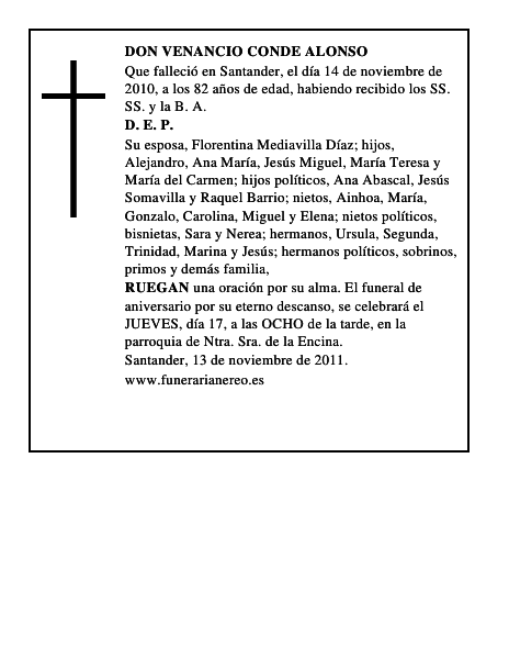 DON VENANCIO CONDE ALONSO