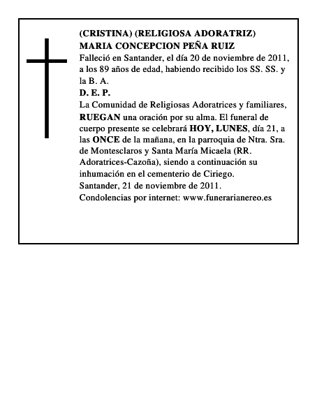 MARIA CONCEPCION PEÑA RUIZ