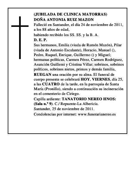 DOÑA ANTONIA RUIZ MAZON
