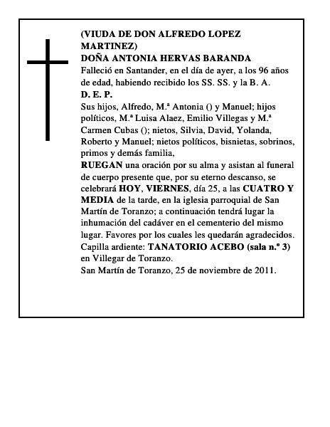 DOÑA ANTONIA HERVAS BARANDA