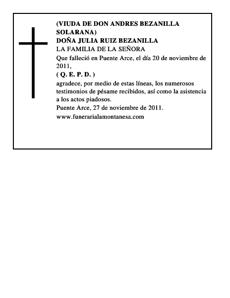DOÑA JULIA RUIZ BEZANILLA
