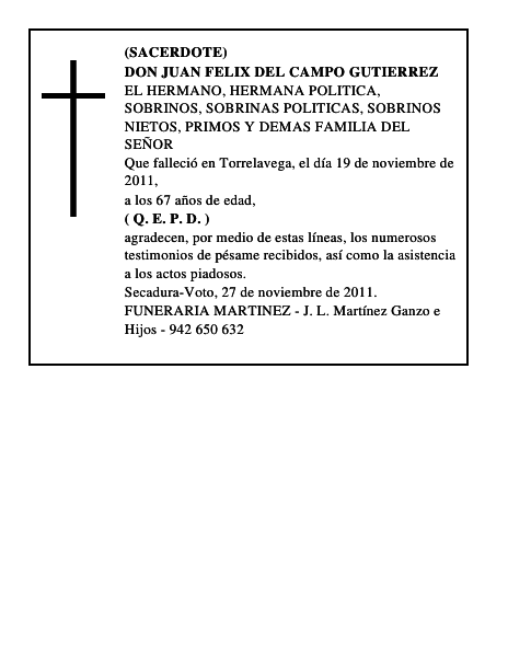DON JUAN FELIX DEL CAMPO GUTIERREZ
