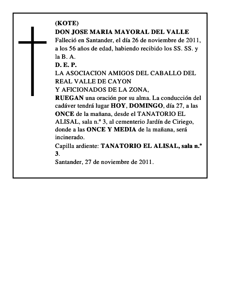 DON JOSE MARIA MAYORAL DEL VALLE