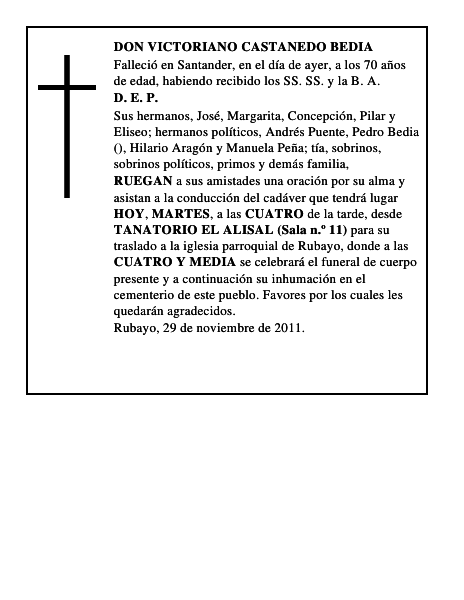 DON VICTORIANO CASTANEDO BEDIA