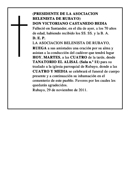DON VICTORIANO CASTANEDO BEDIA