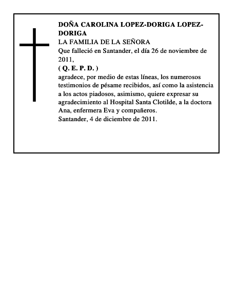 DOÑA CAROLINA LOPEZ-DORIGA LOPEZ-DORIGA