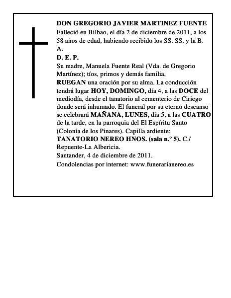 DON GREGORIO JAVIER MARTINEZ FUENTE